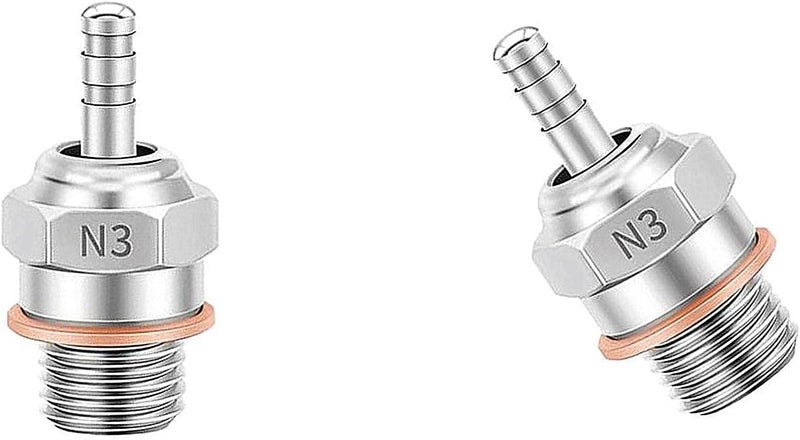 Chanmoo 2PCS 70117H Hot Glow Plugs No.3 N3 N4#3#4 Spark Nitro Engine Parts Replace OS for Traxxas Losi HPI Redcat HSP Himoto RC Car Truck Buggy (N3) - Image 1